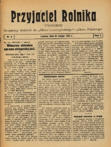 Przyjaciel Rolnika: bezpłatny dodatek do Głosu Leszczyńskiego i Głosu Polskiego 1934.02.25 R.7 Nr8
