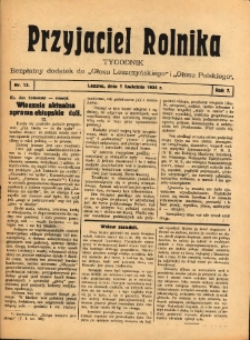 Przyjaciel Rolnika: bezpłatny dodatek do Głosu Leszczyńskiego i Głosu Polskiego 1934.04.01 R.7 Nr13