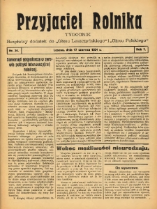 Przyjaciel Rolnika: bezpłatny dodatek do Głosu Leszczyńskiego i Głosu Polskiego 1934.06.17 R.7 Nr24