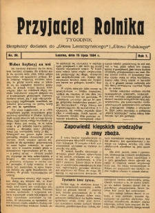 Przyjaciel Rolnika: bezpłatny dodatek do Głosu Leszczyńskiego i Głosu Polskiego 1934.07.15 R.7 Nr28