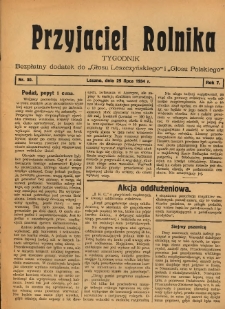 Przyjaciel Rolnika: bezpłatny dodatek do Głosu Leszczyńskiego i Głosu Polskiego 1934.07.29 R.7 Nr30