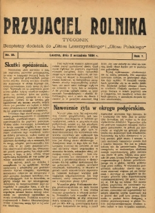 Przyjaciel Rolnika: bezpłatny dodatek do Głosu Leszczyńskiego i Głosu Polskiego 1934.09.02 R.7 Nr35