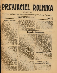 Przyjaciel Rolnika: bezpłatny dodatek do Głosu Leszczyńskiego i Głosu Polskiego 1934.09.23 R.7 Nr38