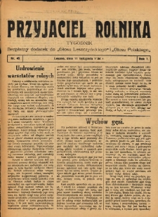 Przyjaciel Rolnika: bezpłatny dodatek do Głosu Leszczyńskiego i Głosu Polskiego 1934.11.11 R.7 Nr45