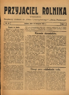 Przyjaciel Rolnika: bezpłatny dodatek do Głosu Leszczyńskiego i Głosu Polskiego 1934.11.18 R.7 Nr46