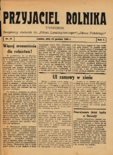 Przyjaciel Rolnika: bezpłatny dodatek do Głosu Leszczyńskiego i Głosu Polskiego 1934.12.23 R.7 Nr51