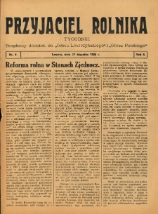 Przyjaciel Rolnika: bezpłatny dodatek do Głosu Leszczyńskiego i Głosu Polskiego 1935.01.27 R.8 Nr4