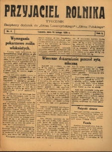 Przyjaciel Rolnika: bezpłatny dodatek do Głosu Leszczyńskiego i Głosu Polskiego 1935.02.10 R.8 Nr6