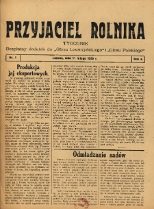 Przyjaciel Rolnika: bezpłatny dodatek do Głosu Leszczyńskiego i Głosu Polskiego 1935.02.17 R.8 Nr7