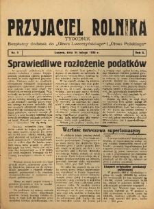 Przyjaciel Rolnika: bezpłatny dodatek do Głosu Leszczyńskiego i Głosu Polskiego 1935.02.24 R.8 Nr8