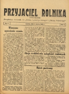 Przyjaciel Rolnika: bezpłatny dodatek do Głosu Leszczyńskiego i Głosu Polskiego 1935.03.03 R.8 Nr9
