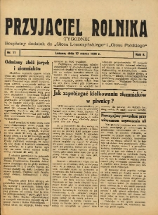 Przyjaciel Rolnika: bezpłatny dodatek do Głosu Leszczyńskiego i Głosu Polskiego 1935.03.17 R.8 Nr11