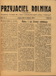 Przyjaciel Rolnika: bezpłatny dodatek do Głosu Leszczyńskiego i Głosu Polskiego 1935.04.21 R.8 Nr16