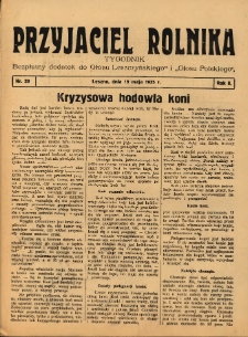 Przyjaciel Rolnika: bezpłatny dodatek do Głosu Leszczyńskiego i Głosu Polskiego 1935.05.19 R.8 Nr20