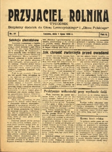Przyjaciel Rolnika: bezpłatny dodatek do Głosu Leszczyńskiego i Głosu Polskiego 1935.07.07 R.8 Nr27