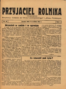Przyjaciel Rolnika: bezpłatny dodatek do Głosu Leszczyńskiego i Głosu Polskiego 1935.09.08 R.8 Nr36