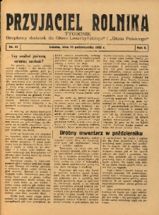 Przyjaciel Rolnika: bezpłatny dodatek do Głosu Leszczyńskiego i Głosu Polskiego 1935.10.13 R.8 Nr41