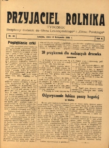 Przyjaciel Rolnika: bezpłatny dodatek do Głosu Leszczyńskiego i Głosu Polskiego 1935.11.17 R.8 Nr46