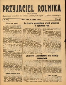 Przyjaciel Rolnika: bezpłatny dodatek do Głosu Leszczyńskiego i Głosu Polskiego 1935.12.29 R.8 Nr52