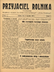 Przyjaciel Rolnika: bezpłatny dodatek do Głosu Leszczyńskiego i Głosu Polskiego 1936.01.12 R.9 Nr2