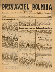 Przyjaciel Rolnika: bezpłatny dodatek do Głosu Leszczyńskiego i Głosu Polskiego 1936.02.02 R.9 Nr5