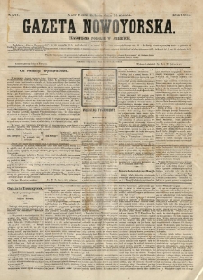 Gazeta Nowoyorska. Czasopismo Polskie w Ameryce. 1874.03.14 No 11