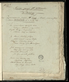 Wiersze różne pułk. M. Molskiego rękopiśm. i drukowane 1819