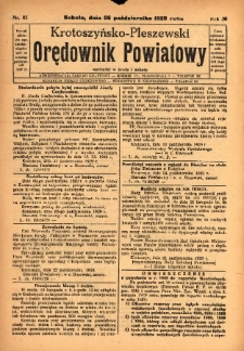 Krotoszyńsko-Pleszewski Orędownik Powiatowy 1929.10.26 R.56 Nr85