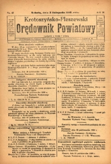 Krotoszyńsko-Pleszewski Orędownik Powiatowy 1929.11.02 R.56 Nr87