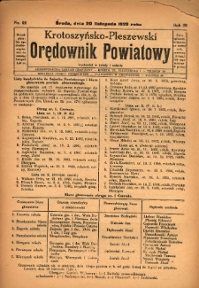 Krotoszyńsko-Pleszewski Orędownik Powiatowy 1929.11.20 R.56 Nr92