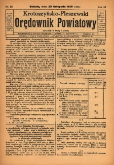 Krotoszyńsko-Pleszewski Orędownik Powiatowy 1929.11.23 R.56 Nr93
