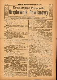 Krotoszyńsko-Pleszewski Orędownik Powiatowy 1929.06.22 R.56 Nr50