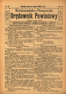 Krotoszyńsko-Pleszewski Orędownik Powiatowy 1929.07.17 R.56 Nr56