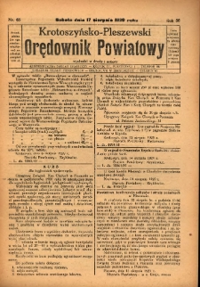 Krotoszyńsko-Pleszewski Orędownik Powiatowy 1929.08.17 R.56 Nr65