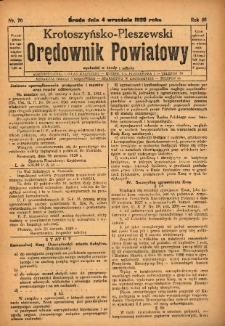 Krotoszyńsko-Pleszewski Orędownik Powiatowy 1929.09.04 R.56 Nr70