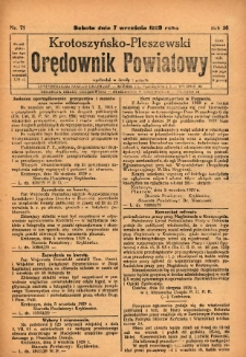 Krotoszyńsko-Pleszewski Orędownik Powiatowy 1929.09.07 R.56 Nr71