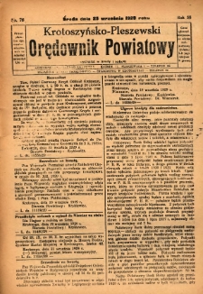 Krotoszyńsko-Pleszewski Orędownik Powiatowy 1929.09.25 R.56 Nr76