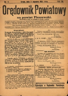 Orędownik Powiatowy na Powiat Pleszewski 1931.01.07 R.58 Nr2