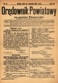 Orędownik Powiatowy na Powiat Pleszewski 1931.01.21 R.58 Nr6