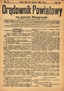 Orędownik Powiatowy na Powiat Pleszewski 1931.01.28 R.58 Nr8