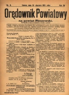 Orędownik Powiatowy na Powiat Pleszewski 1931.01.31 R.58 Nr9