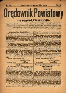 Orędownik Powiatowy na Powiat Pleszewski 1931.01.04 R.58 Nr10
