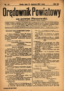 Orędownik Powiatowy na Powiat Pleszewski 1931.01.11 R.58 Nr12