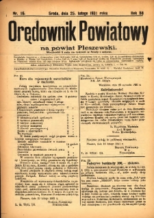 Orędownik Powiatowy na Powiat Pleszewski 1931.02.21 R.58 Nr15