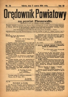 Orędownik Powiatowy na Powiat Pleszewski 1931.03.07 R.58 Nr19