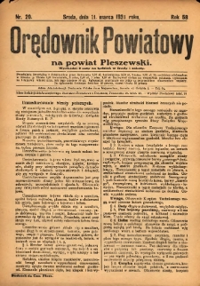Orędownik Powiatowy na Powiat Pleszewski 1931.03.11 R.58 Nr20