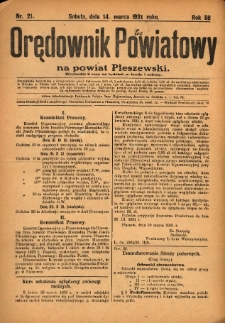 Orędownik Powiatowy na Powiat Pleszewski 1931.03.14 R.58 Nr21