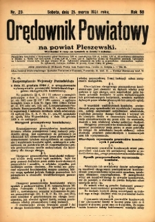Orędownik Powiatowy na Powiat Pleszewski 1931.03.21 R.58 Nr23