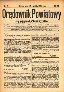 Orędownik Powiatowy na Powiat Pleszewski 1931.04.18 R.58 Nr31