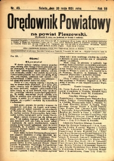 Orędownik Powiatowy na Powiat Pleszewski 1931.05.30 R.58 Nr43